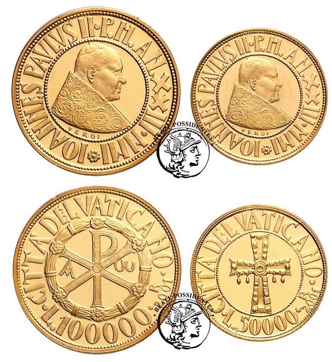 Watykan Jan Paweł II zestaw 100.000 i 50.000 Lirów 2001 st. L